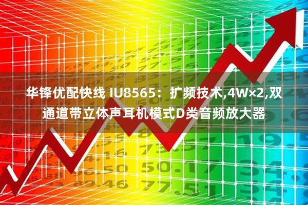 华锋优配快线 IU8565：扩频技术,4W×2,双通道带立体声耳机模式D类音频放大器